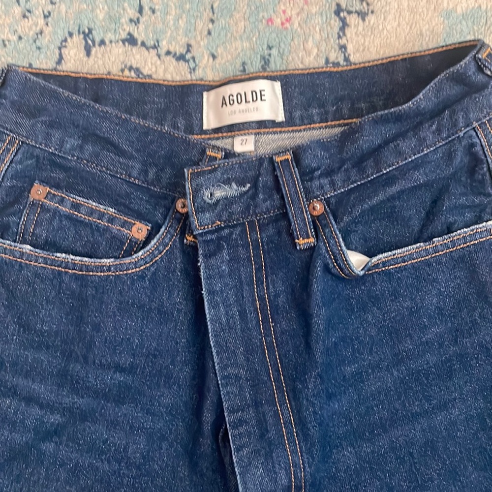 agolde Blue high rise straight